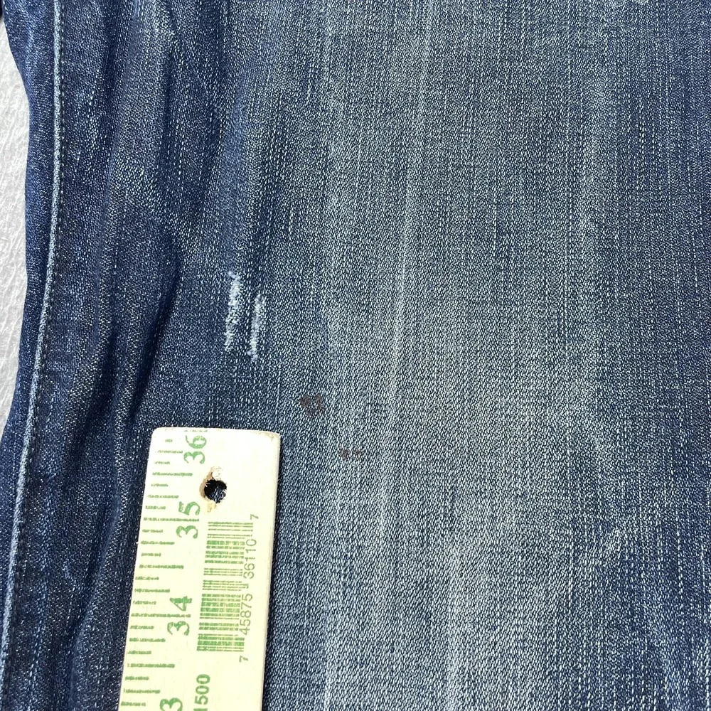 True Religion Geno Relaxed Slim Jeans Mens 34 Blue Wash Distress Denim Fit 36x35